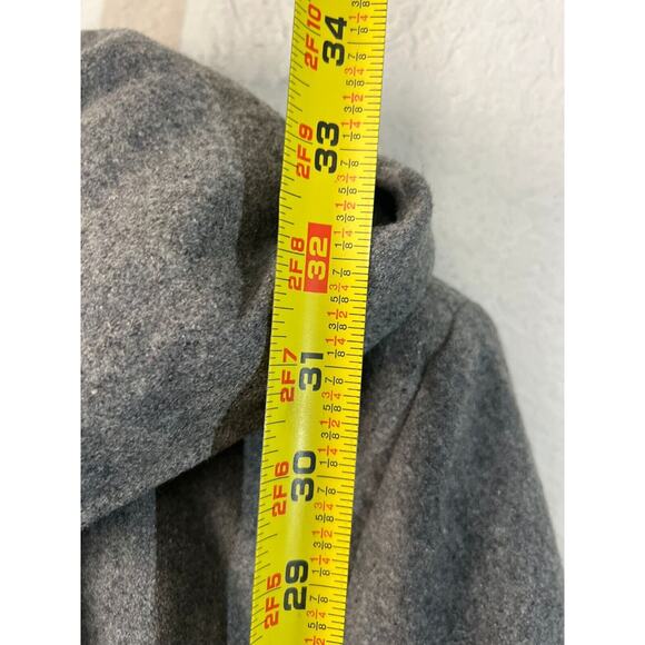 Steve Madden Wool Double Closure Toggle Button Gray Hooded Trench Coat Size M - Picture 9 of 10